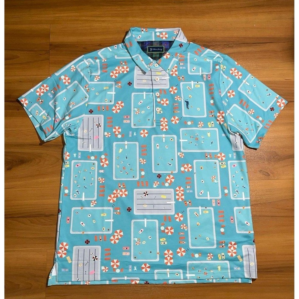 Mens William Murray Fish Outta Water Beach Athletic Performance Golf Polo Shirt
